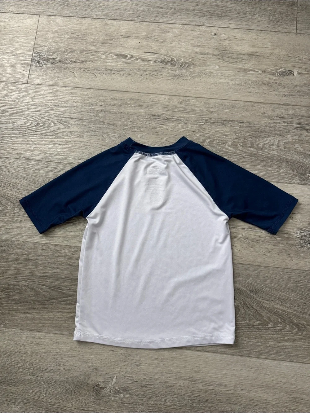 Disney Navy and White Stitch Swim Short Sleeve Rashguard Size 4/5